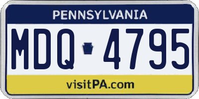 PA license plate MDQ4795