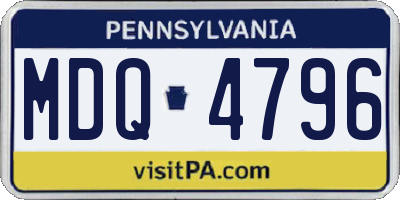 PA license plate MDQ4796