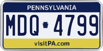 PA license plate MDQ4799