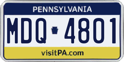 PA license plate MDQ4801