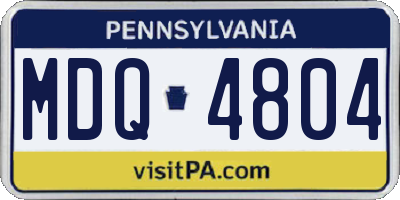 PA license plate MDQ4804