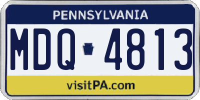 PA license plate MDQ4813