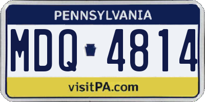 PA license plate MDQ4814