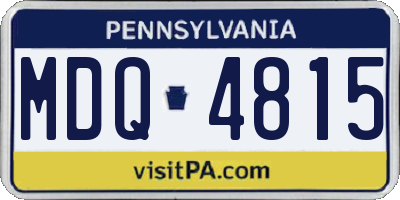 PA license plate MDQ4815