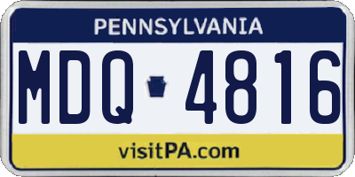 PA license plate MDQ4816
