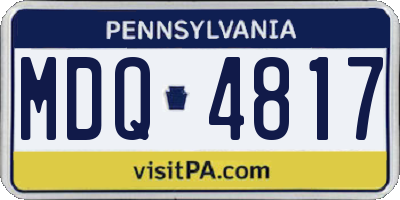 PA license plate MDQ4817