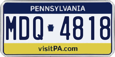PA license plate MDQ4818