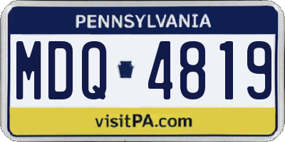 PA license plate MDQ4819