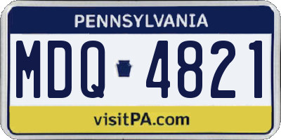 PA license plate MDQ4821