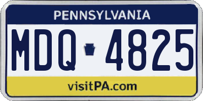 PA license plate MDQ4825