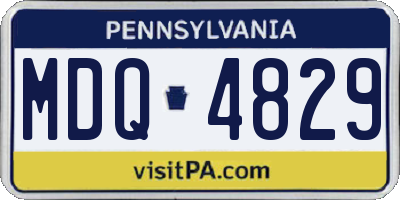 PA license plate MDQ4829