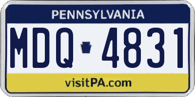 PA license plate MDQ4831