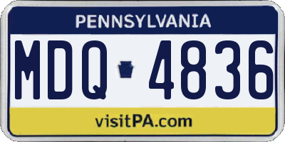 PA license plate MDQ4836