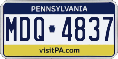PA license plate MDQ4837