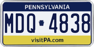 PA license plate MDQ4838