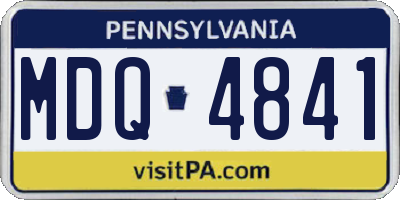 PA license plate MDQ4841