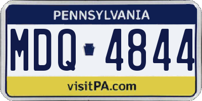 PA license plate MDQ4844