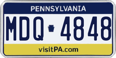 PA license plate MDQ4848