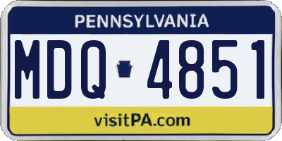 PA license plate MDQ4851