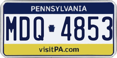 PA license plate MDQ4853