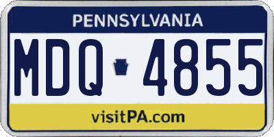 PA license plate MDQ4855