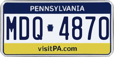 PA license plate MDQ4870