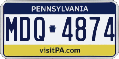 PA license plate MDQ4874