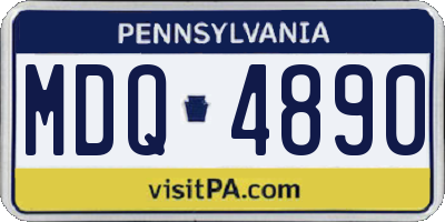 PA license plate MDQ4890