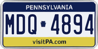 PA license plate MDQ4894