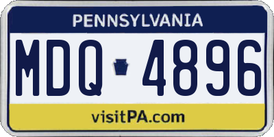 PA license plate MDQ4896