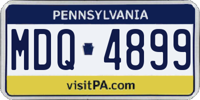 PA license plate MDQ4899