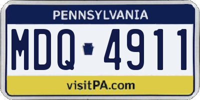 PA license plate MDQ4911