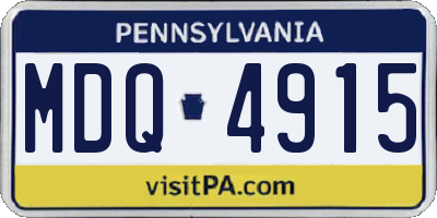 PA license plate MDQ4915