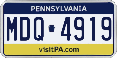 PA license plate MDQ4919