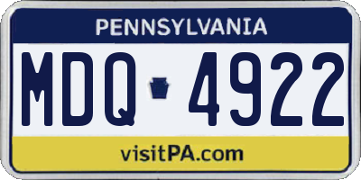PA license plate MDQ4922