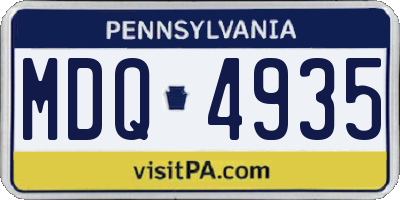 PA license plate MDQ4935