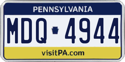 PA license plate MDQ4944