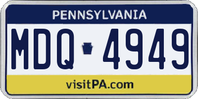 PA license plate MDQ4949
