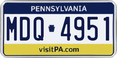 PA license plate MDQ4951