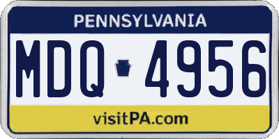 PA license plate MDQ4956