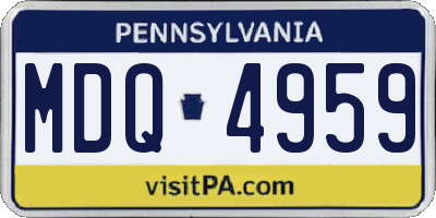 PA license plate MDQ4959