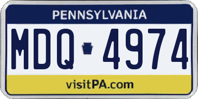 PA license plate MDQ4974