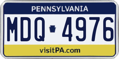 PA license plate MDQ4976