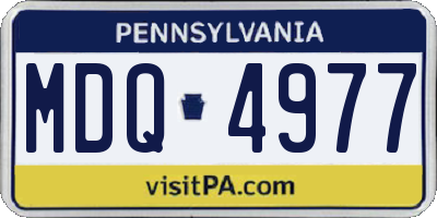 PA license plate MDQ4977