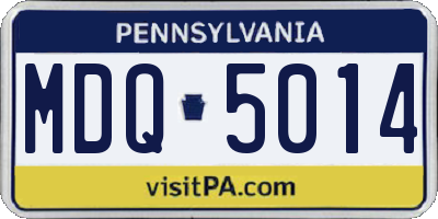 PA license plate MDQ5014