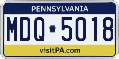 PA license plate MDQ5018