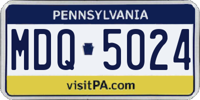 PA license plate MDQ5024