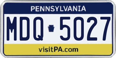 PA license plate MDQ5027