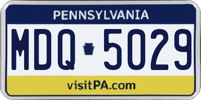 PA license plate MDQ5029