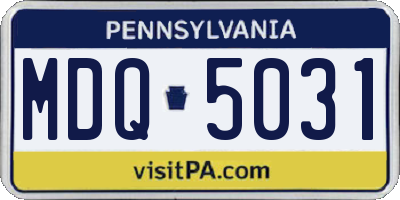 PA license plate MDQ5031